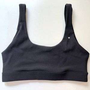 Love Fitness Apparel Moana Ribbed Sports Bra - Black, Size Large